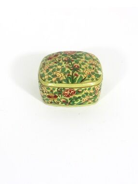 Vintage Hand Painted Kashmir Lacquered Trinket Box